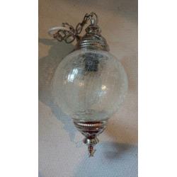 Glazen craquelé hanglamp en andere glaslampen nieuw!
