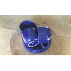 3 kobalt blauwe kop en schotels,koffie,thee,mok,vintage