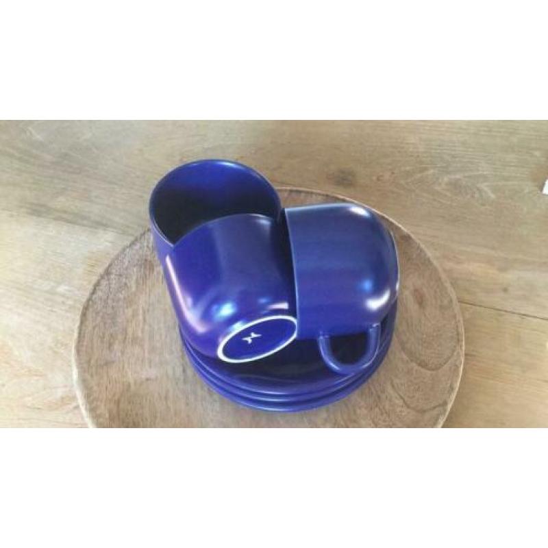 3 kobalt blauwe kop en schotels,koffie,thee,mok,vintage