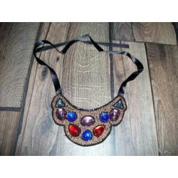 Choker glaskraaltjes statement ketting met fonkelende stenen