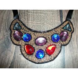 Choker glaskraaltjes statement ketting met fonkelende stenen