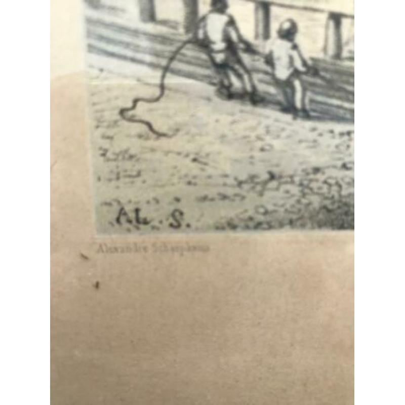 Antieke Etsen/ Gravures achter Glas van bv A.Schaepkens etc