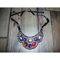 Choker glaskraaltjes statement ketting met fonkelende stenen