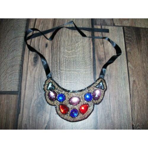 Choker glaskraaltjes statement ketting met fonkelende stenen