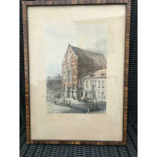 Antieke Etsen/ Gravures achter Glas van bv A.Schaepkens etc