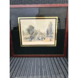 Antieke Etsen/ Gravures achter Glas van bv A.Schaepkens etc