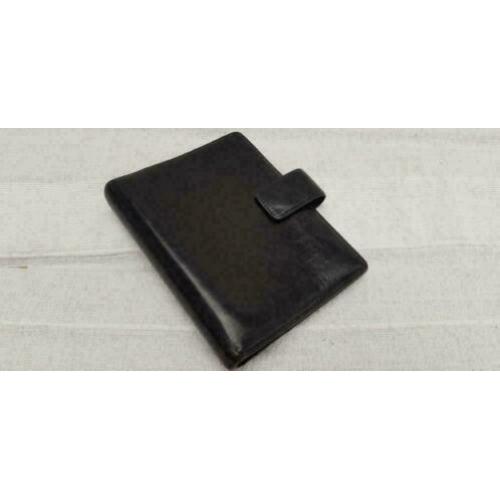 D302: LUGANO zwart leder agenda organizer papier: 80x125 mm