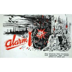 Orgineel Aanplakbiljet : Lucht-Alarm! Snelbouw Amsterdam WO2