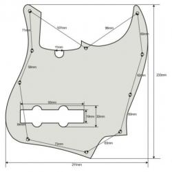 Slagplaat voor 4 snarige basgitaar (scatchplate 4 string jaz