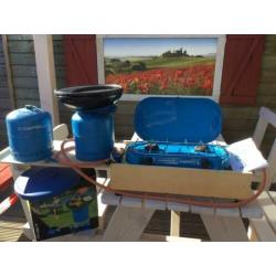 Campingaz set: gastoestel, partygrill en 2 gasflessen 907
