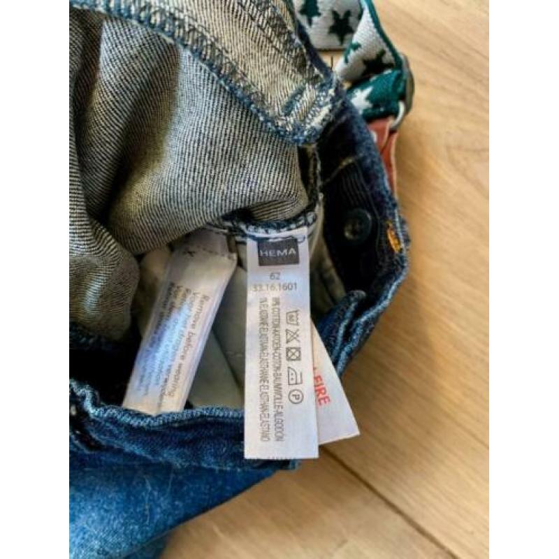Z.g.a.n. Spijkerbroek / jeans met bretels, Hema, maat 62