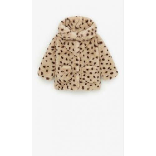 NIEUW / ZARA jasje ?? luipaardprint nepbont maat 86