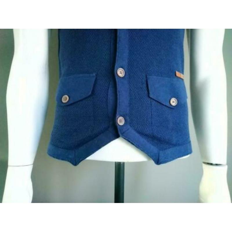Cast Iron gilet / vest. Donker Blauw. Maat S. ZGAN