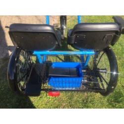 Elektrische duofiets blauw, oa nieuwe wielen, banden en accu