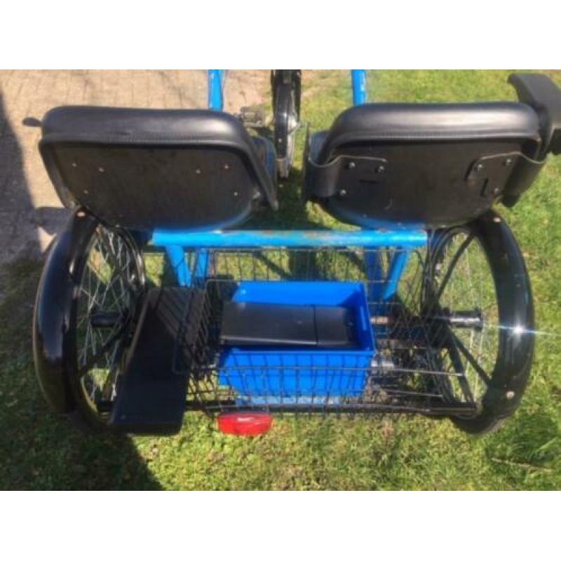 Elektrische duofiets blauw, oa nieuwe wielen, banden en accu