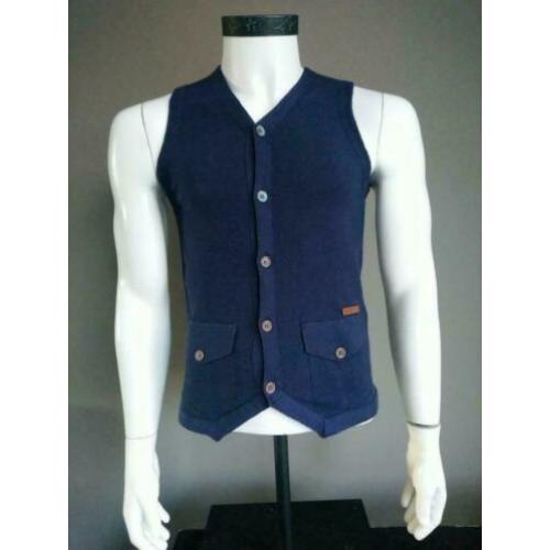 Cast Iron gilet / vest. Donker Blauw. Maat S. ZGAN