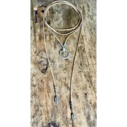 Boho Ibiza festival ketting / riem veertjes