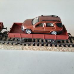 Marklin autotransport wagon met een Porsche en een Mercedes