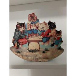 Superleuke houten speeldoos Enesco poesjes-katjes