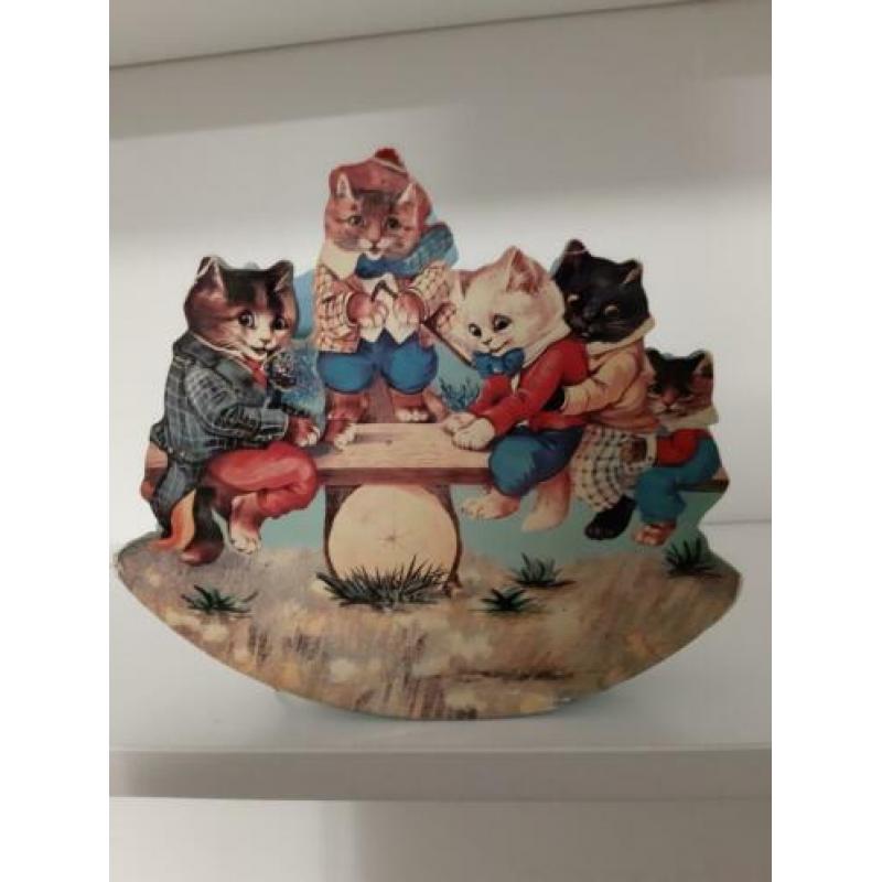 Superleuke houten speeldoos Enesco poesjes-katjes