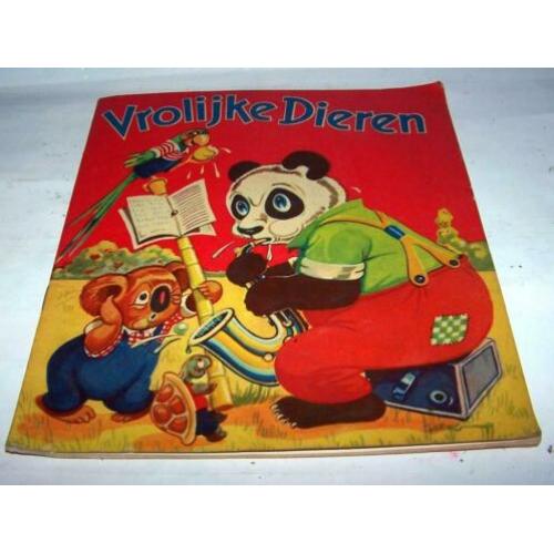 Vrolijke Dieren-prachtig vintage jaren '50 prentenboek. Izgs