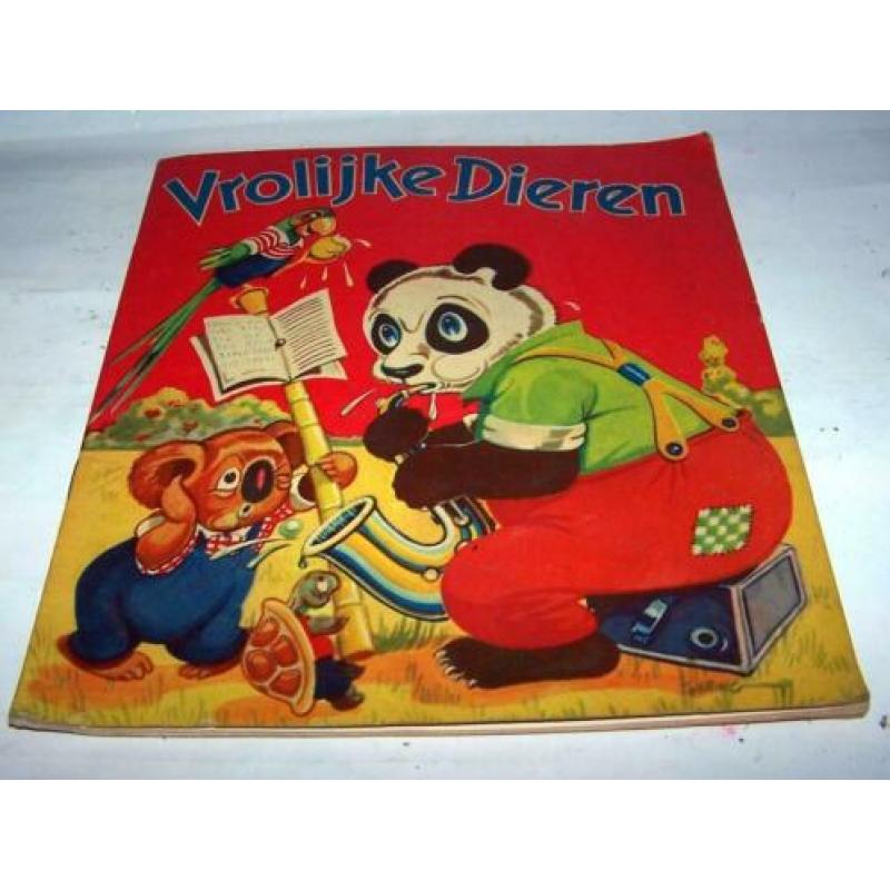 Vrolijke Dieren-prachtig vintage jaren '50 prentenboek. Izgs