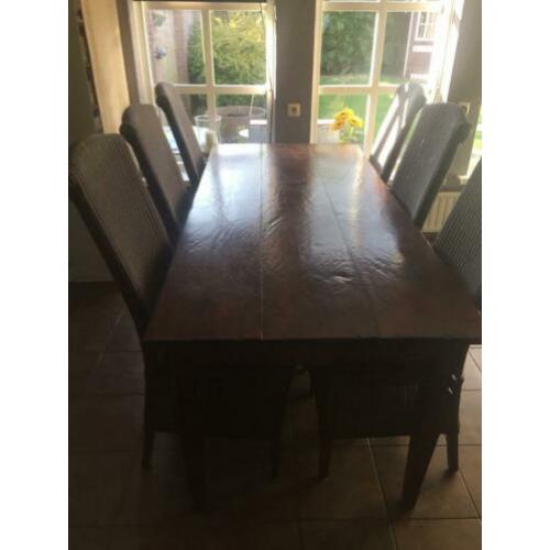 Te koop eethoek met 6 stoelen