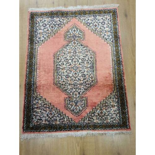 Vintage handgeknoopt perzisch tapijt zijde 80x62