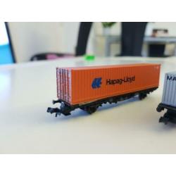 4 containers met wagons fleischman en minitrix