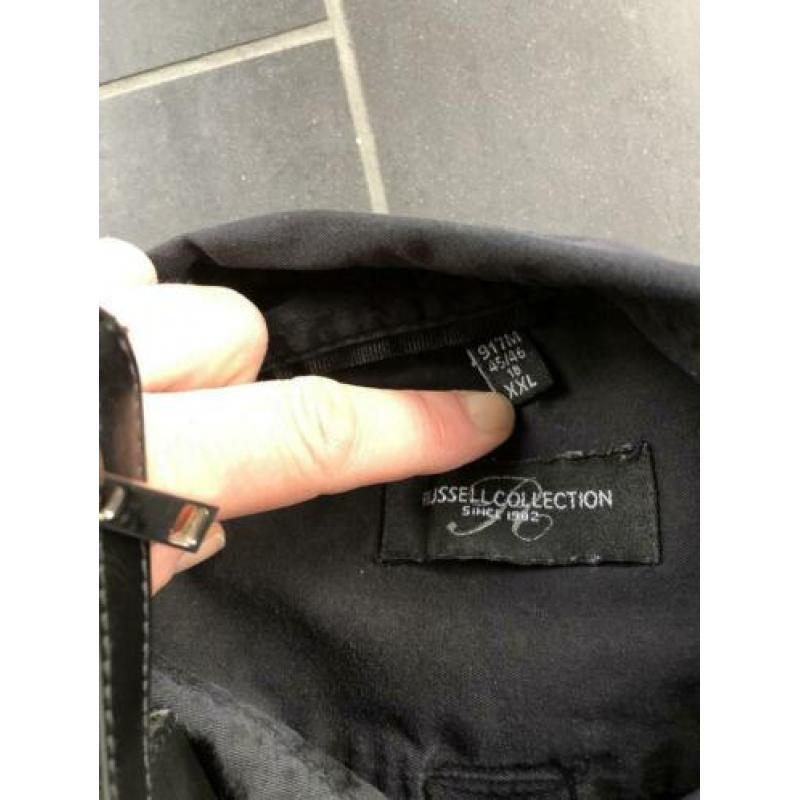 Russel zwart overhemd maat xxl korte mouw