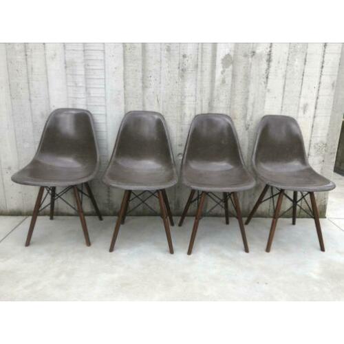 Vintage originele Eames DSW - seal brown - Herman Miller