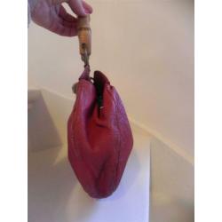 1782 VINTAGE rode kniptas tas handtas rood