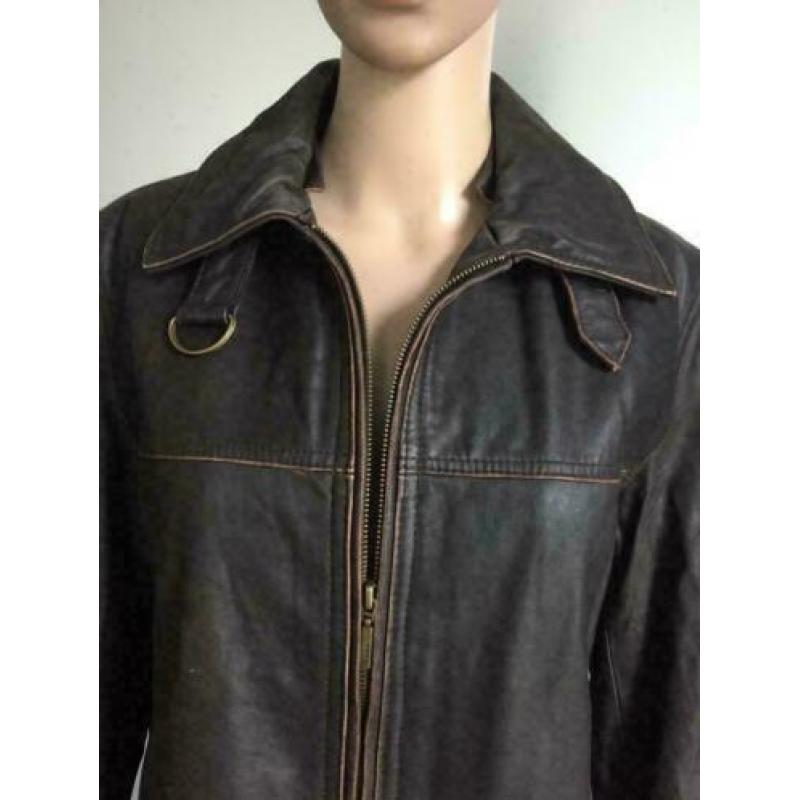 D743 ARMA maat 42=L echt-leren winterjas jas winter d-bruin