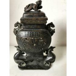 Chinese of Aziatisch bronzen Wierrook brander 21 cm Chinees