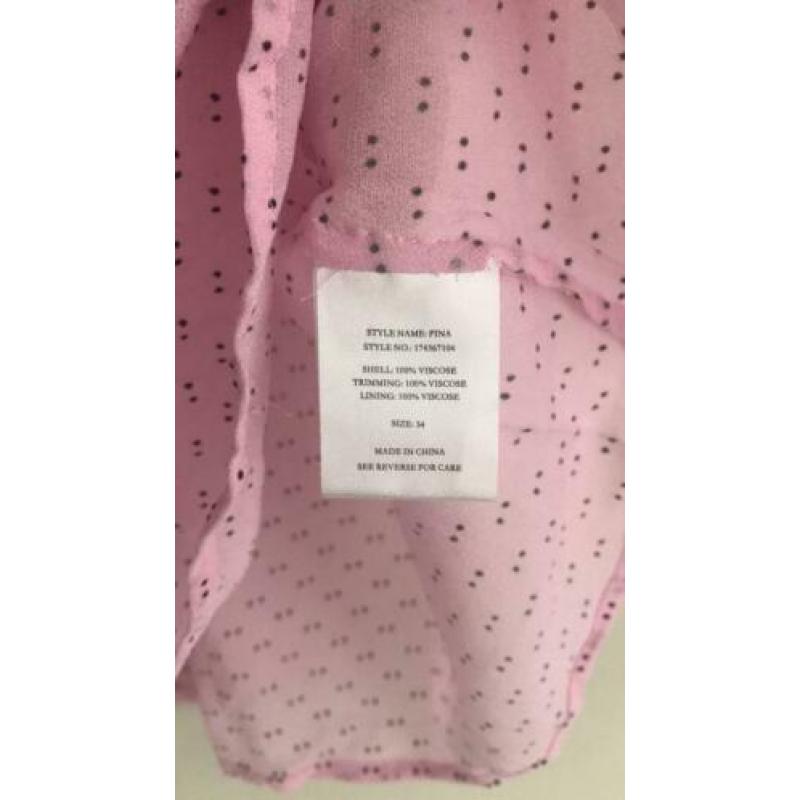 Custommade mooi rose bloesje maat 34 nieuwstaat