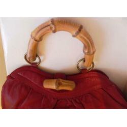 1782 VINTAGE rode kniptas tas handtas rood