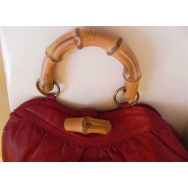 1782 VINTAGE rode kniptas tas handtas rood