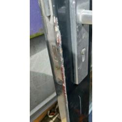 Buitendeur, hout met glas