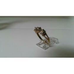 Mooie antieke gouden ring diamantjes granaatjes