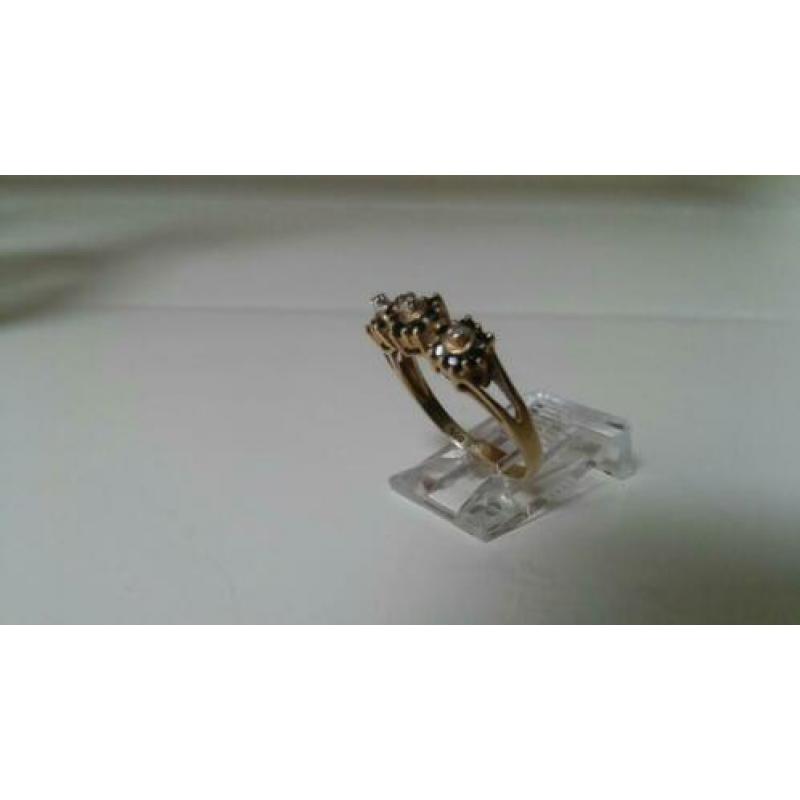 Mooie antieke gouden ring diamantjes granaatjes