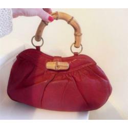 1782 VINTAGE rode kniptas tas handtas rood