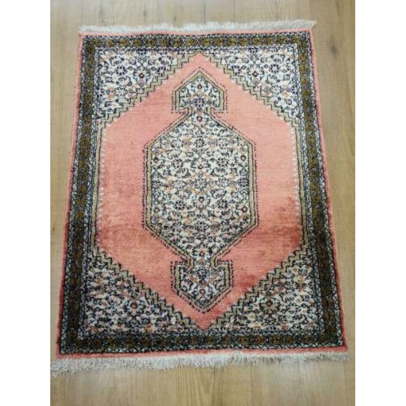 Vintage handgeknoopt perzisch tapijt zijde 80x62
