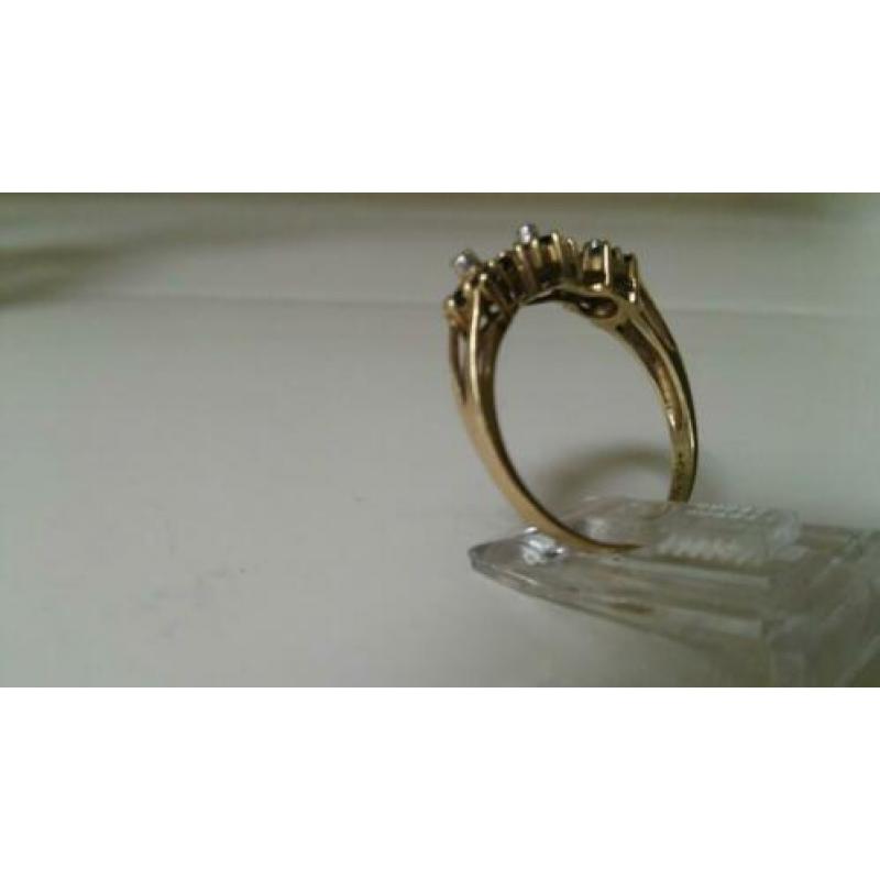 Mooie antieke gouden ring diamantjes granaatjes