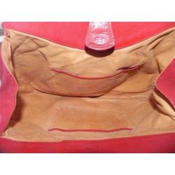 1782 VINTAGE rode kniptas tas handtas rood