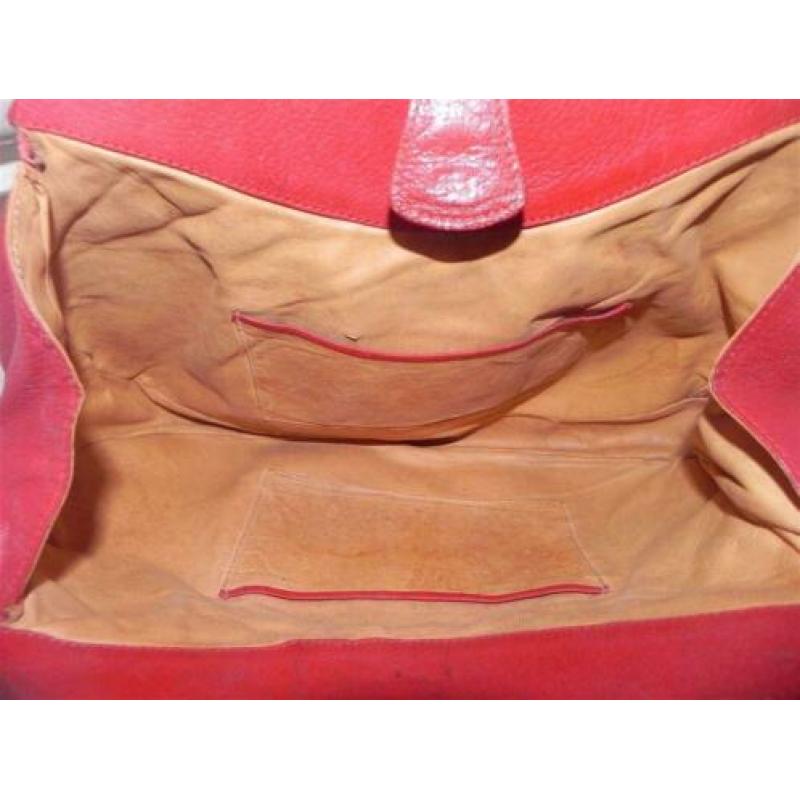 1782 VINTAGE rode kniptas tas handtas rood