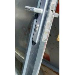 Buitendeur, hout met glas