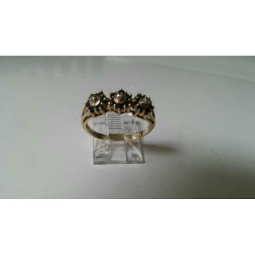 Mooie antieke gouden ring diamantjes granaatjes