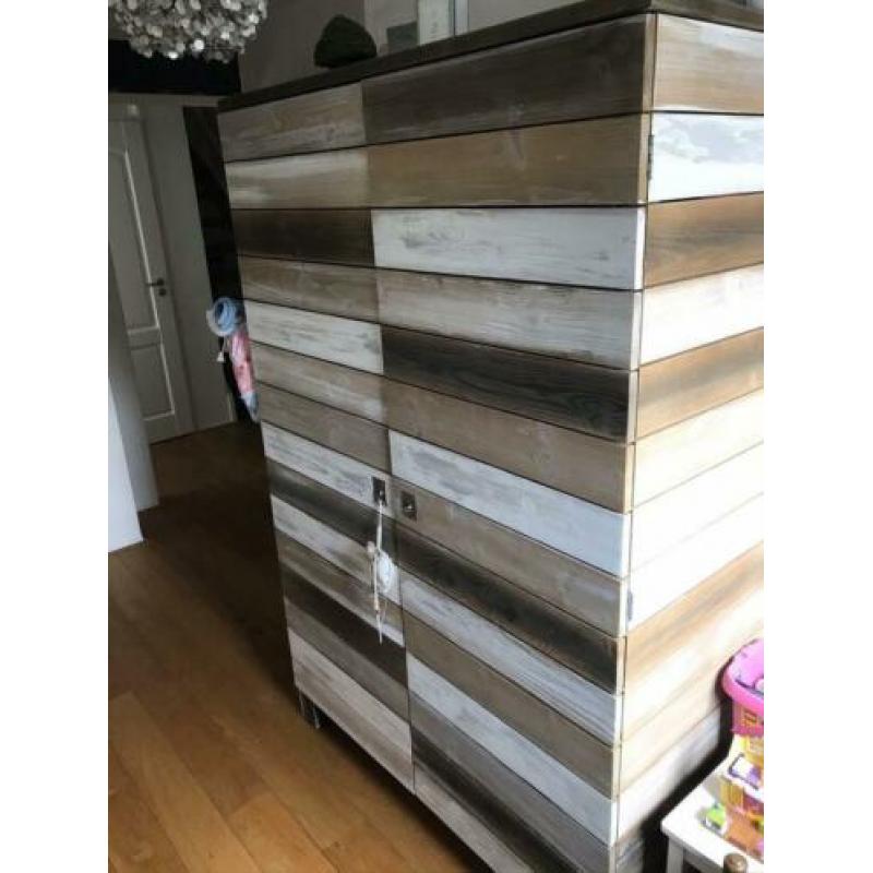 Steigerhout look (kinder)kledingkast