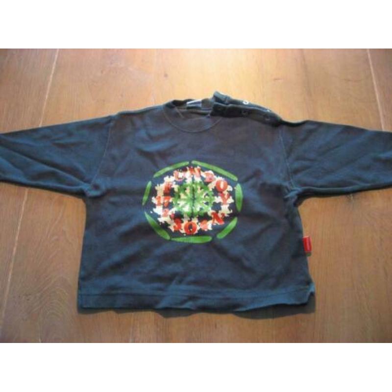 stoere flesgroene Funboy longsleeve met print, mt 86