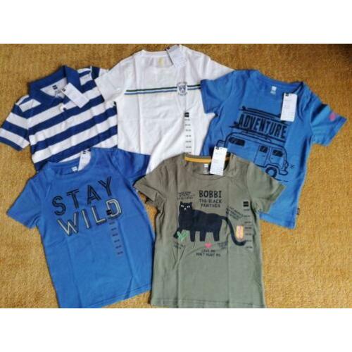 5 nieuwe t-shirts maat 110-116 jongens Hema